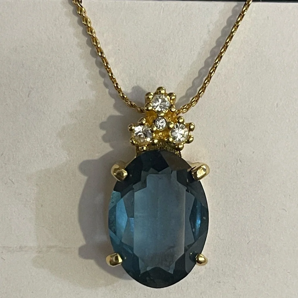 Vintage Dior Blue Stone Necklace - Picture 2 of 6
